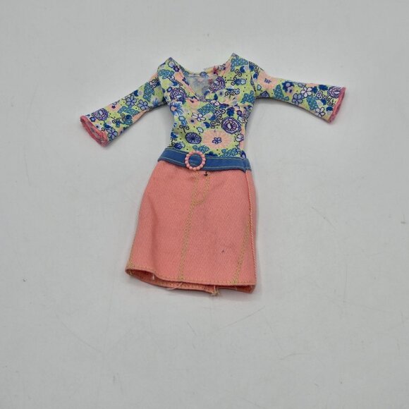 Barbie Doll Vintage Floral Top Pink Skirt Dress Outfit Genuine B Label - Picture 5 of 6